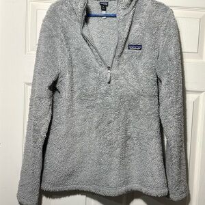 Patagonia Light Gray Sherpa Zip Pullover